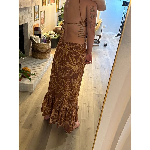 Charlie Holiday Isle of Palms Cutout Maxi Dress Brown – Size 8 - Picture 4 of 6